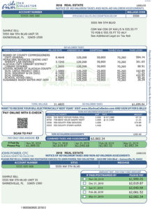 Sample Real Estate Tax Bill